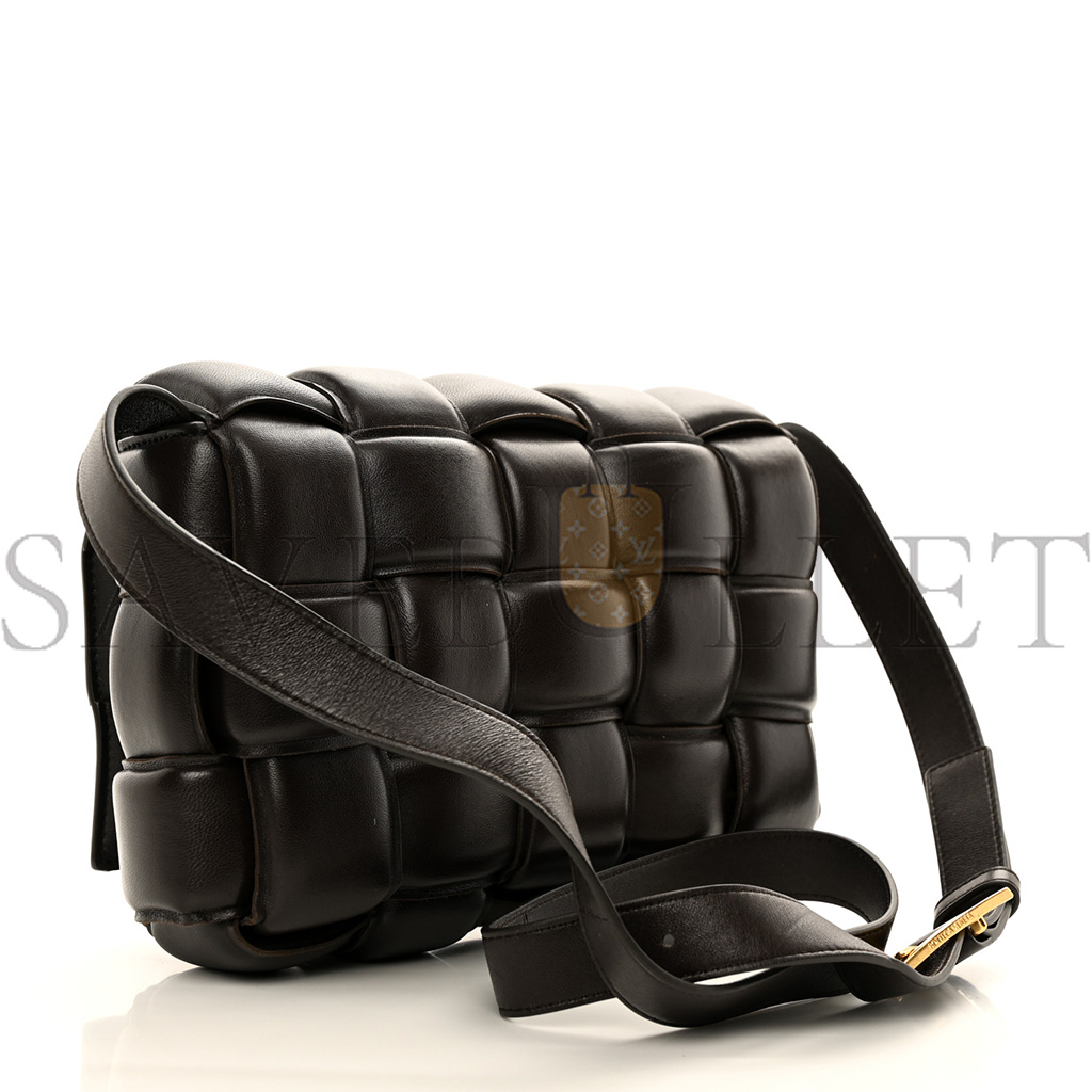 bo*te*ga Ve*ne*ta nappa maxi intrecciato padded cassette crossbody bag fondente  (26*18*8cm)