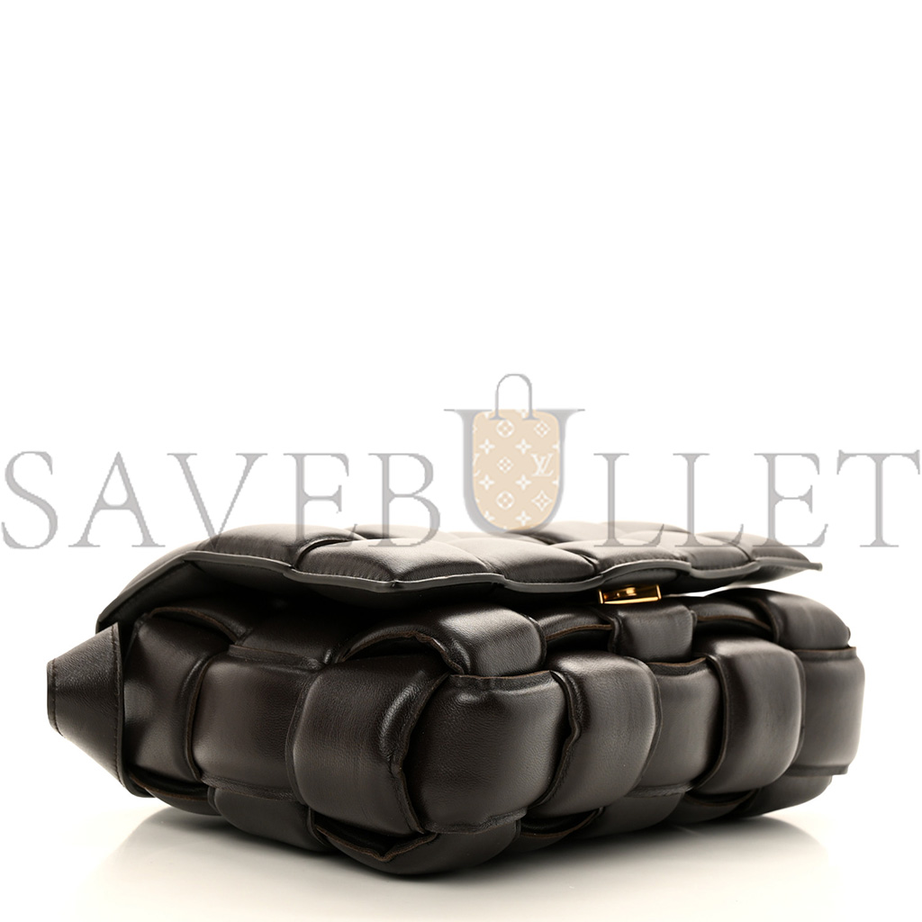 bo*te*ga Ve*ne*ta nappa maxi intrecciato padded cassette crossbody bag fondente  (26*18*8cm)