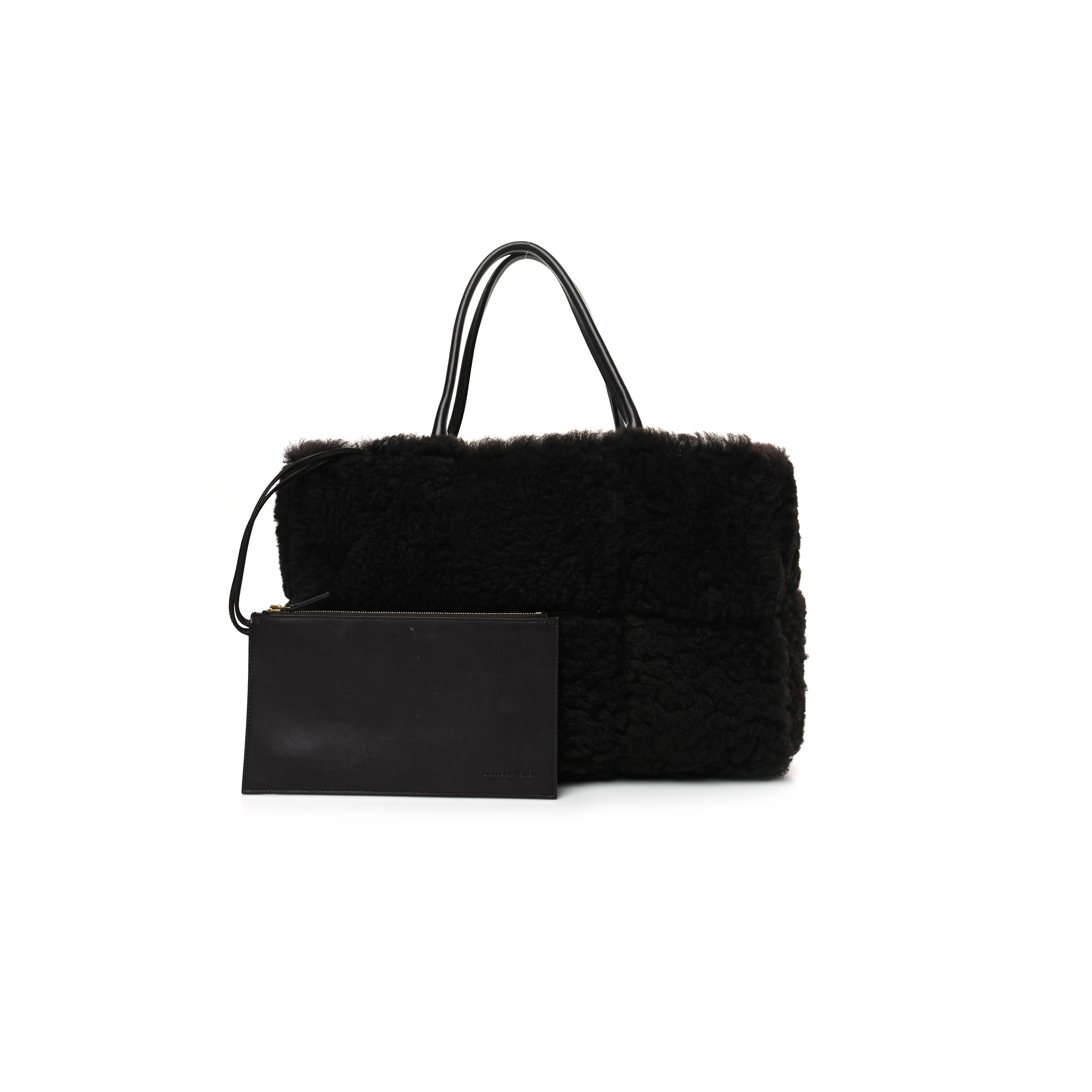 bo*te*ga Ve*ne*ta shearling intrecciato arco tote fondant  (38*25*17cm)