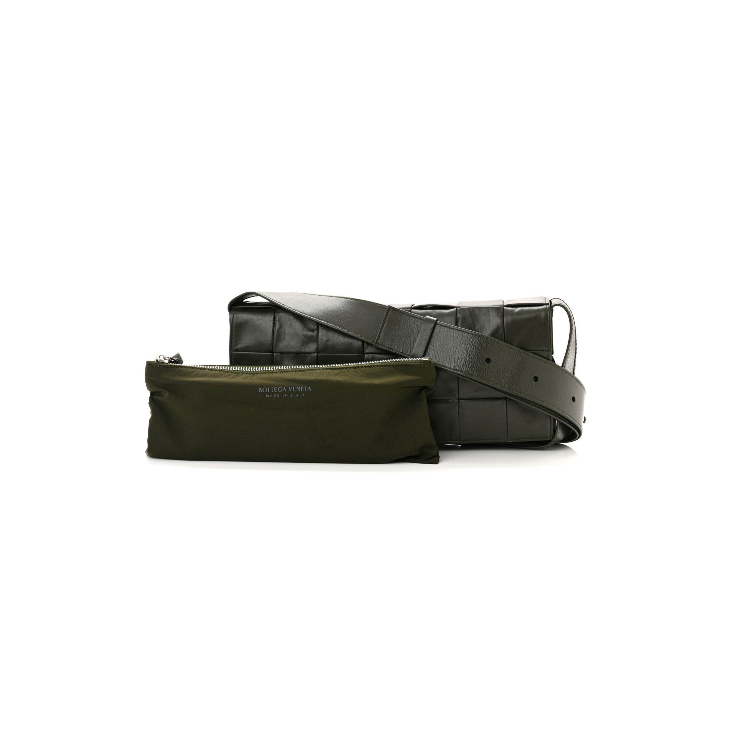 bo*te*ga Ve*ne*ta paper calfskin intrecciato stretch cassette camping (29*13*4cm)