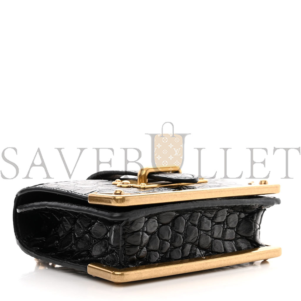Pra*a crocodile micro cahier bag black (10*9*5cm)