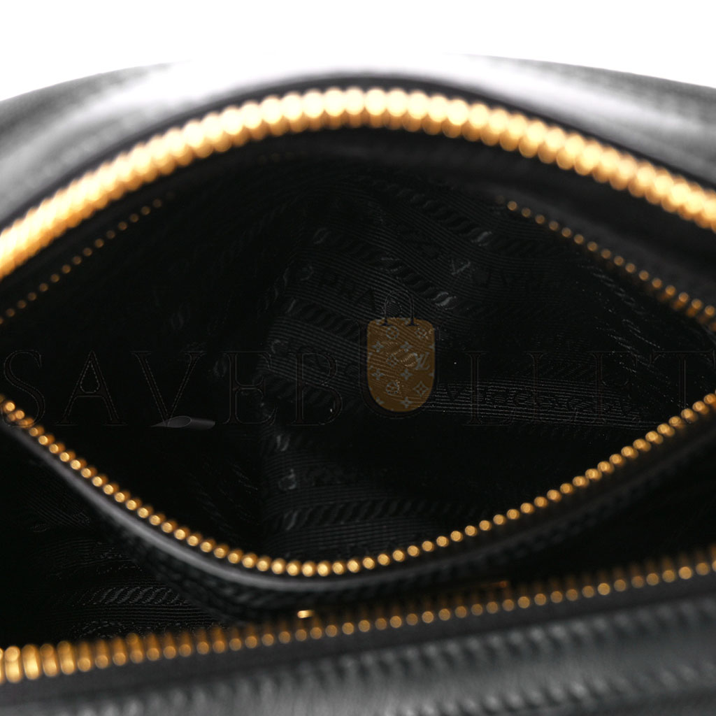 Pra*a jacquard logo camera bag black (23*15*8cm)