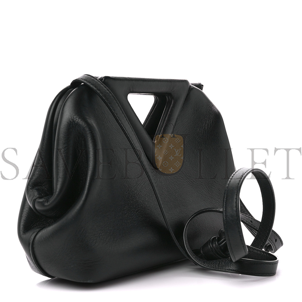 bo*te*ga Ve*ne*ta calfskin small the point triangle bag black (20*17*8cm)