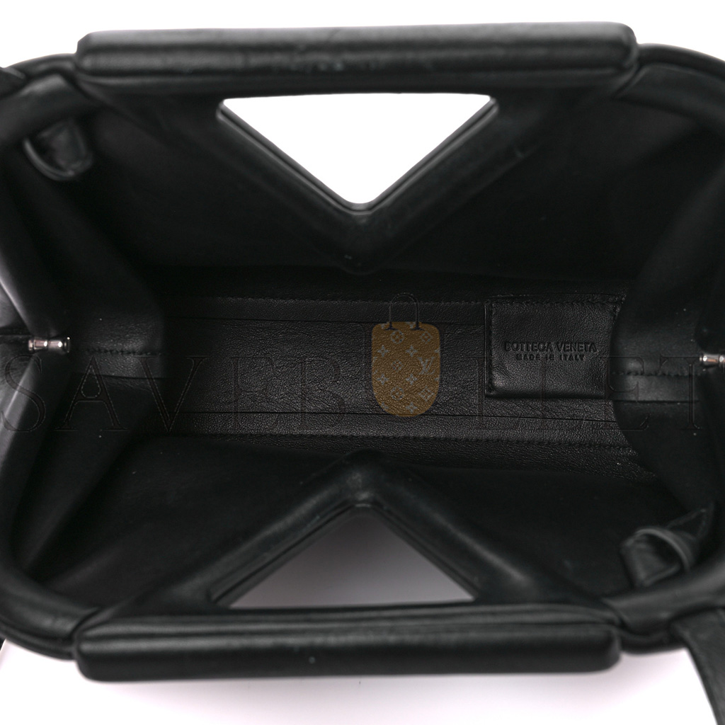 bo*te*ga Ve*ne*ta calfskin small the point triangle bag black (20*17*8cm)