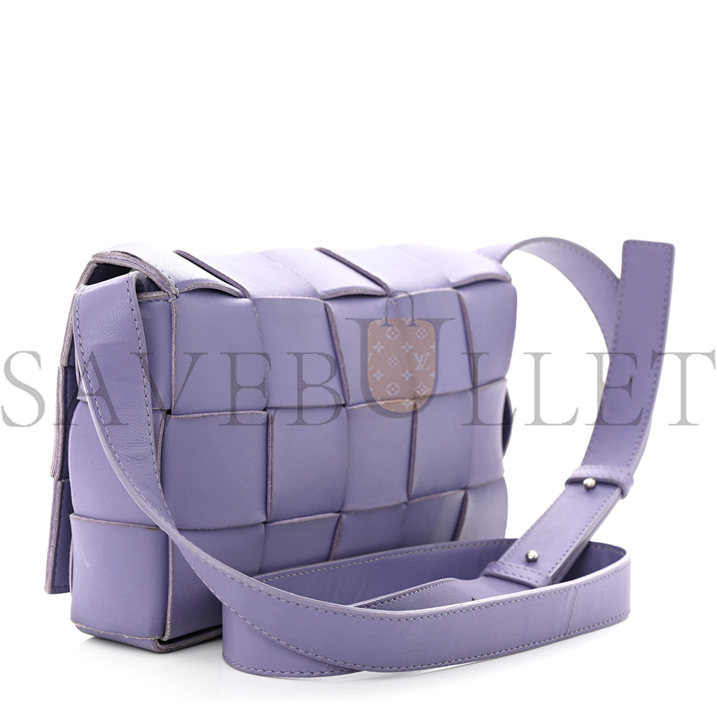 bo*te*ga Ve*ne*ta lambskin intreccio cassette crossbody bag wisteria (23*15*5.5cm)