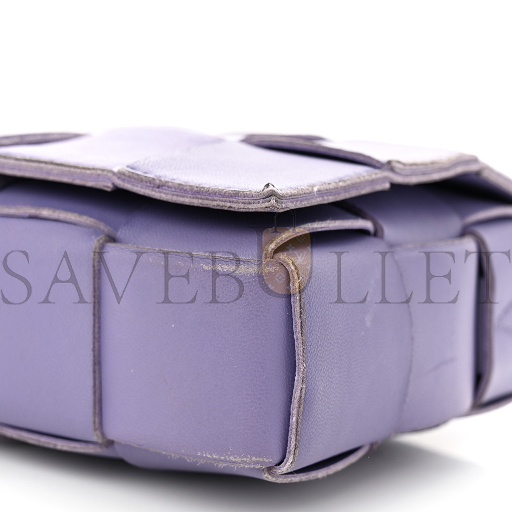 bo*te*ga Ve*ne*ta lambskin intreccio cassette crossbody bag wisteria (23*15*5.5cm)