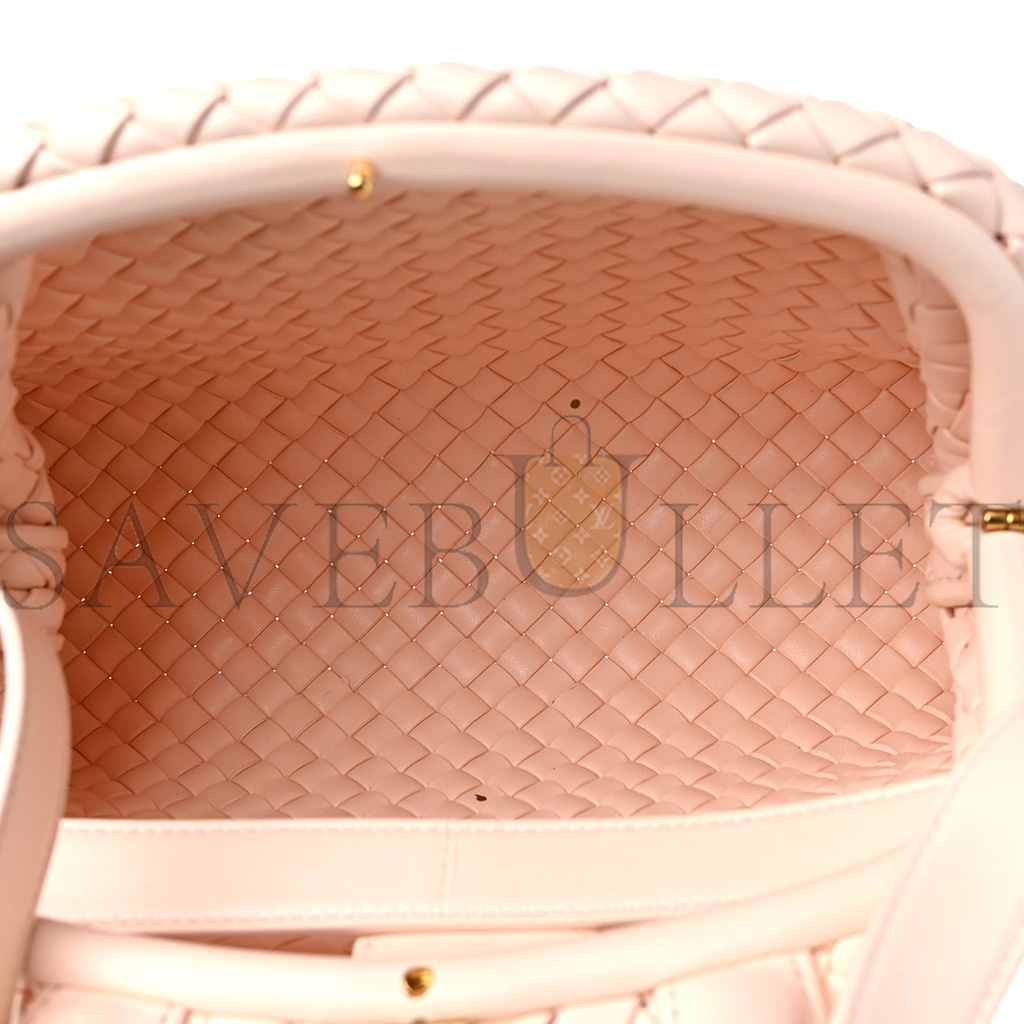 bo*te*ga Ve*ne*ta nappa intrecciato mini top handle shoulder bag flamingo  (22*17*8cm)