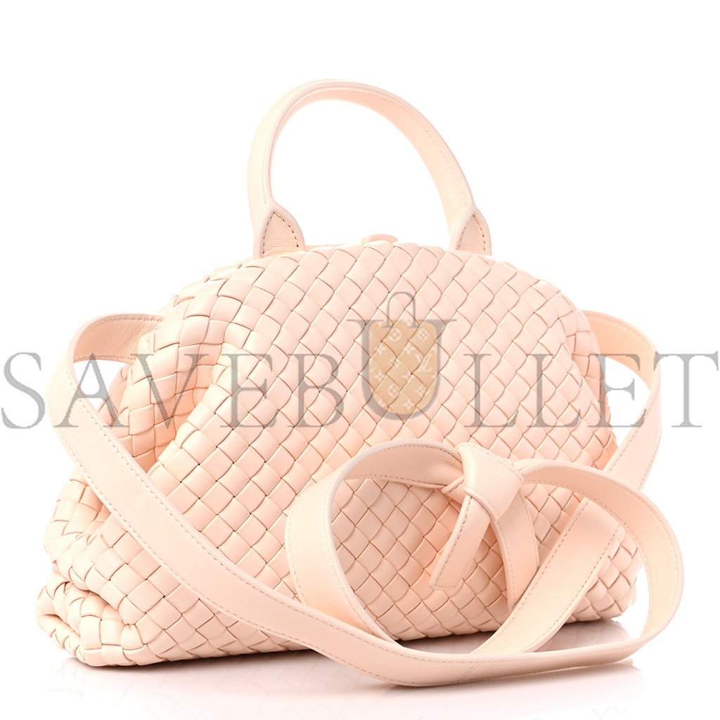 bo*te*ga Ve*ne*ta nappa intrecciato mini top handle shoulder bag flamingo  (22*17*8cm)