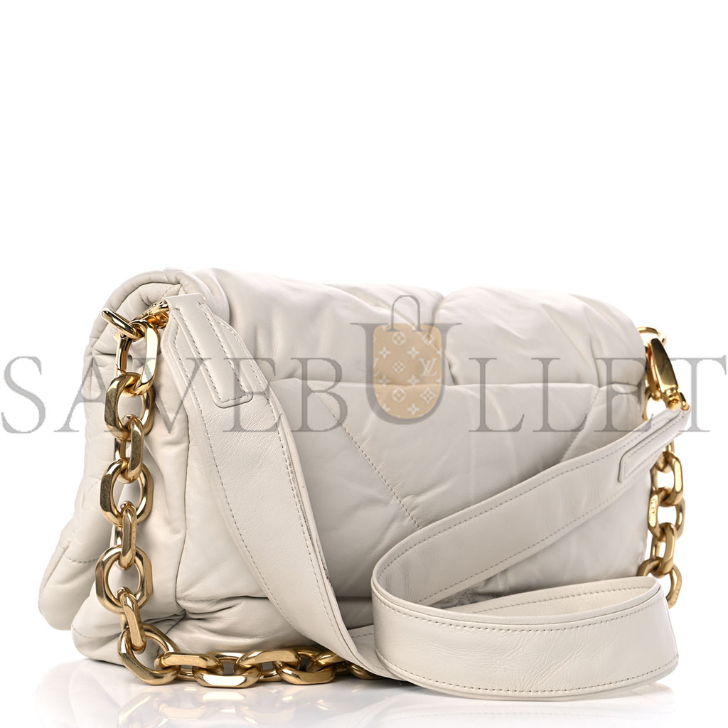 Pra*a nappa padded system patchwork bag white (23*17*8cm)