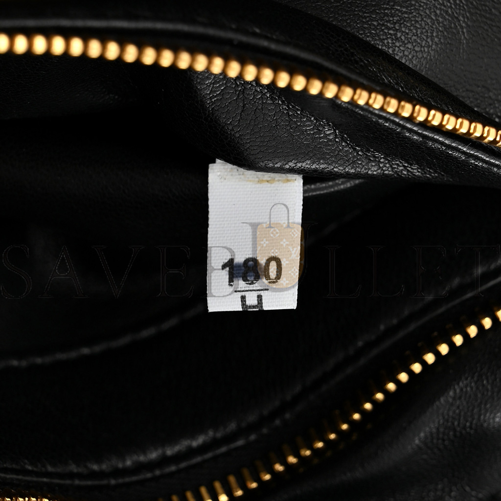 Pra*a nappa padded system patchwork bag black (31*20*8cm)