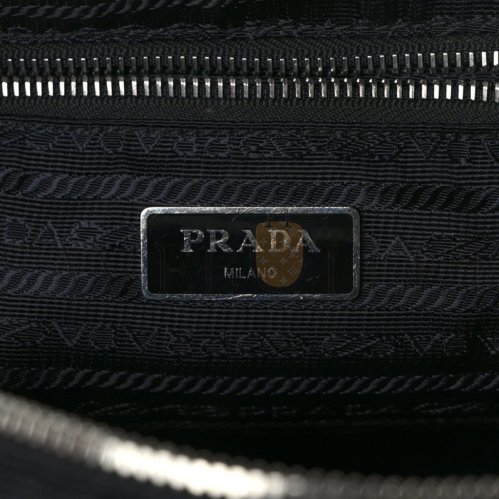 Pra*a nylon tessuto impuntu quilted backpack black (23*23*11cm)