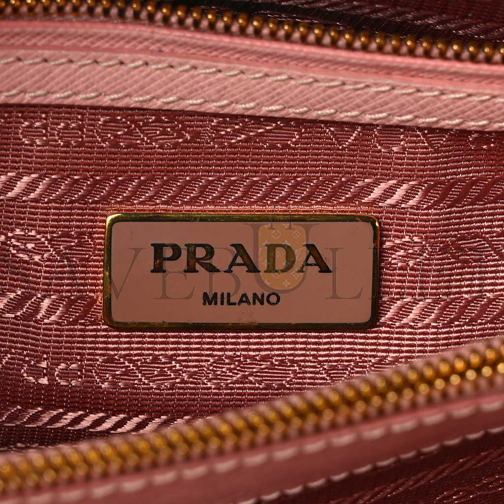 Pra*a saffiano lux small promenade tote orchidea (25*17*11cm)