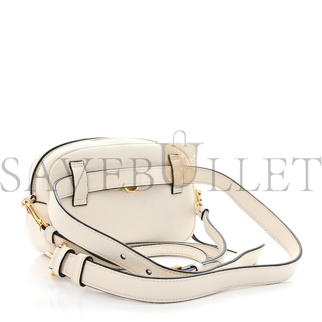 Pra*a vitello daino camera crossbody bianco (19*12*2cm)