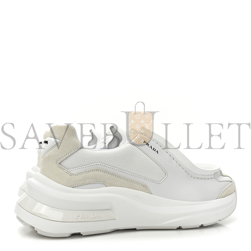 Pra*a spazzolato rois bike fabric mens sneakers 10 white