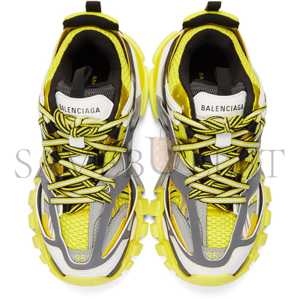Ba*len*cia*ga yellow and grey track runner sneakers 542023w1gb17184