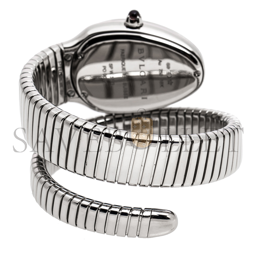 B*VLGARI DIAMOND PAVE 18K WHITE GOLD SERPENTI TUBOGAS WOMEN'S WRISTWATCH 102005
