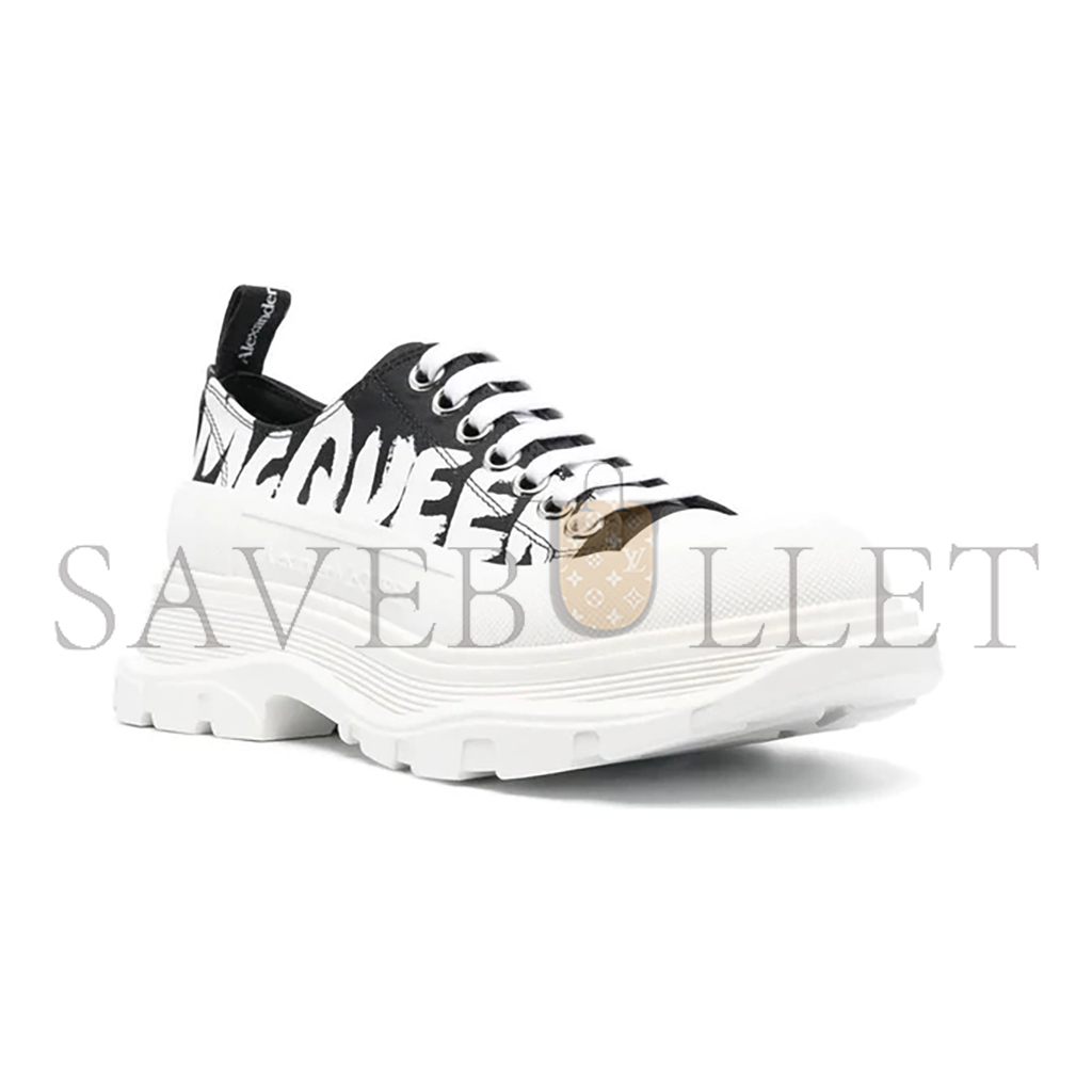 ALEXANDER MCQ*EEN TREAD SLICK LOW LACE UP GRAFFITI SHOES 708753W4RQ21041