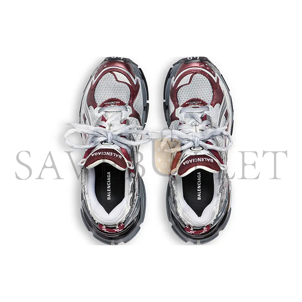 Ba*len*cia*ga runner sneakers grijs donkerrood 772774w2rbw052