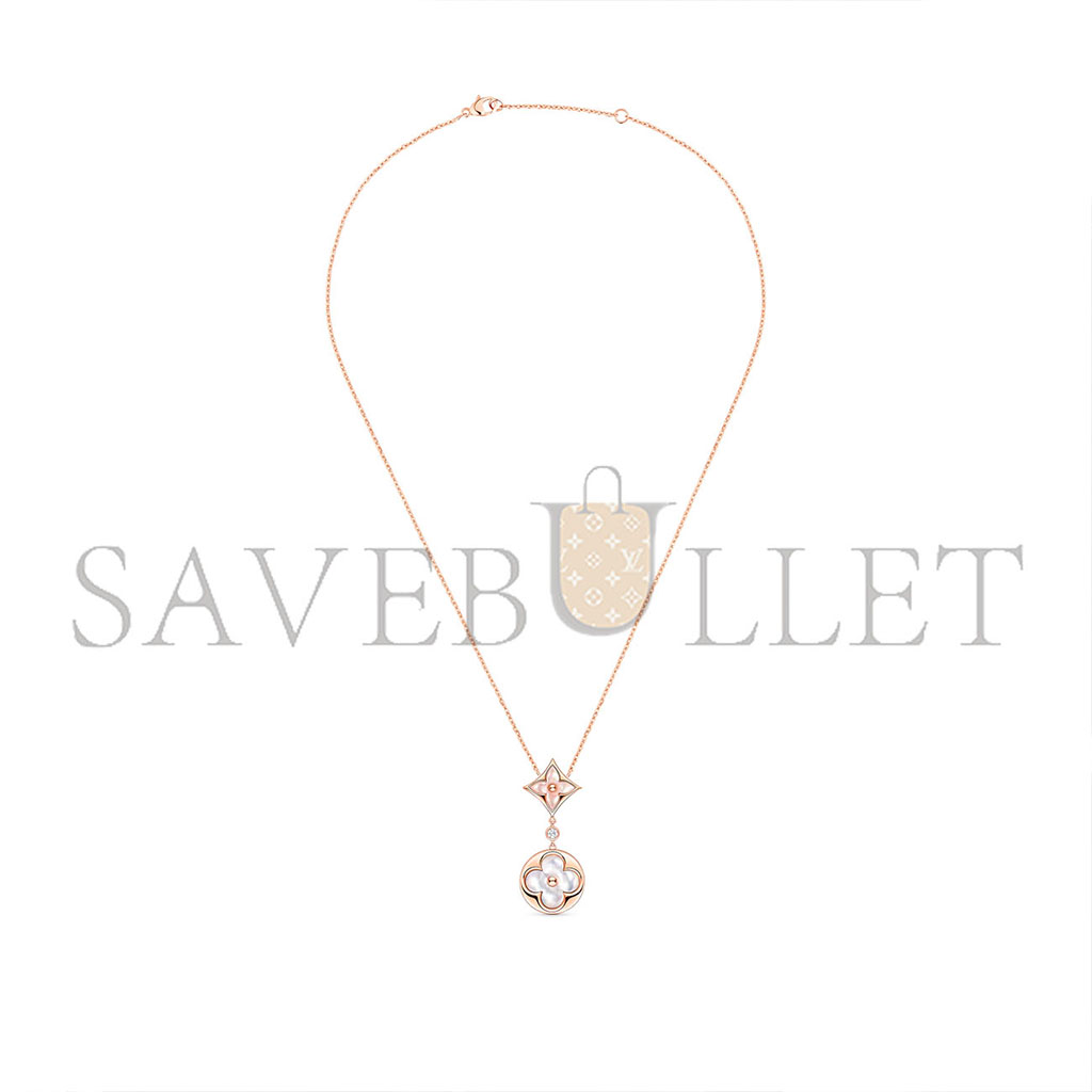 l**is V*t*n colour blossom necklace, pink gold, pink mother-of-pearl, white mother-of-pearl and diamond q94355