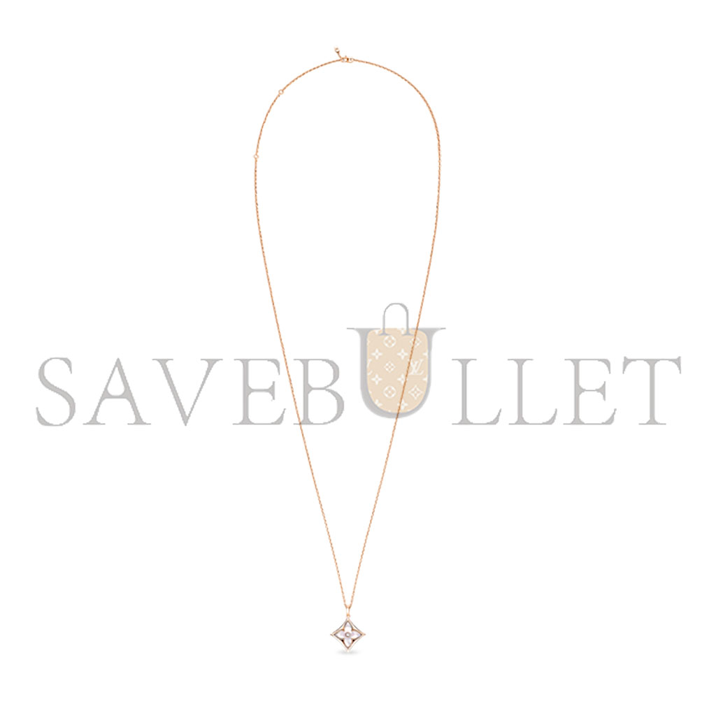 l**is V*t*n colour blossom xl medallion, pink gold, white mother-of-pearl and diamond q93896