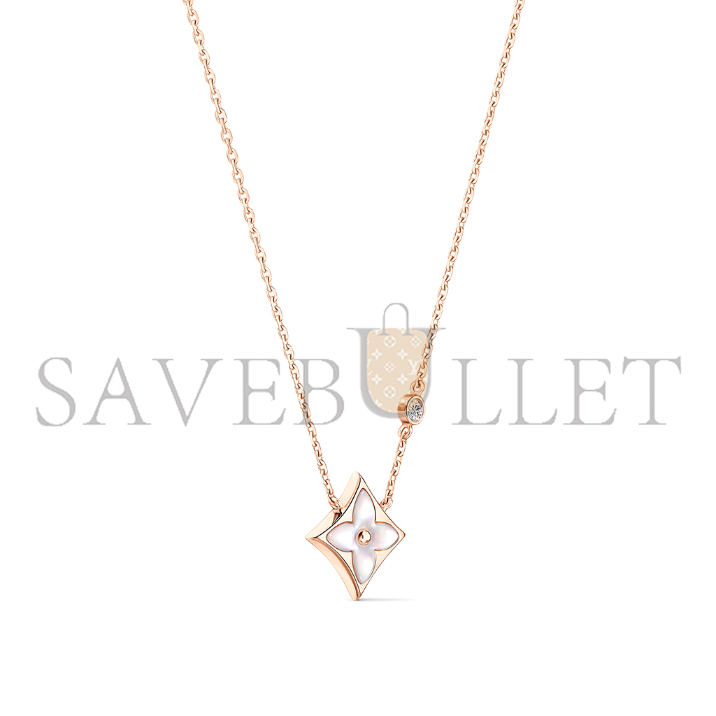 l**is V*t*n colour blossom bb star pendant, pink gold, white mother-of-pearl and diamond q93892