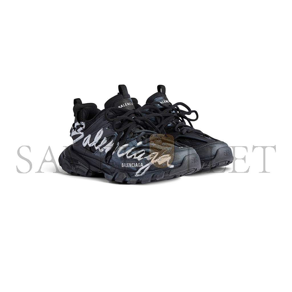 BAL*NC*AGA WOMEN'S TRACK SIGNATURE SNEAKER IN BLACK WHITE 542023WTRHW1090
