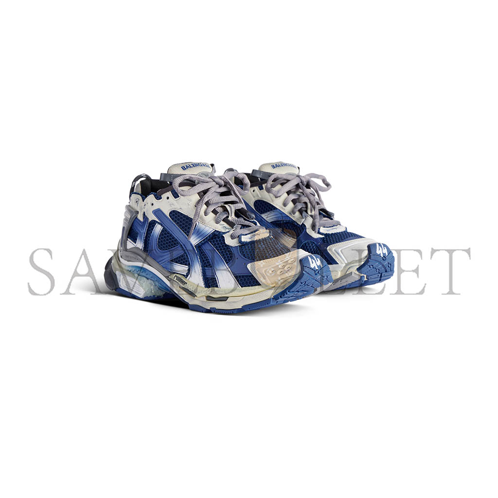 BAL*NC*AGA MEN'S RUNNER GRADIENT SNEAKER IN BEIGE NAVY GREY 772774WRUNG2410