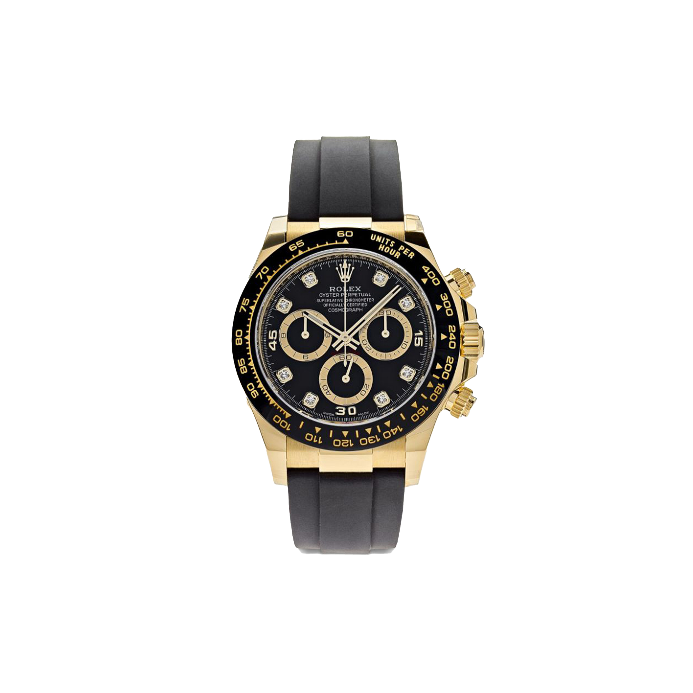 RO*EX DAYTONA 40MM WATCH DIAMOND-ENCRUSTED BLACK DIAL WATCH 116518LN