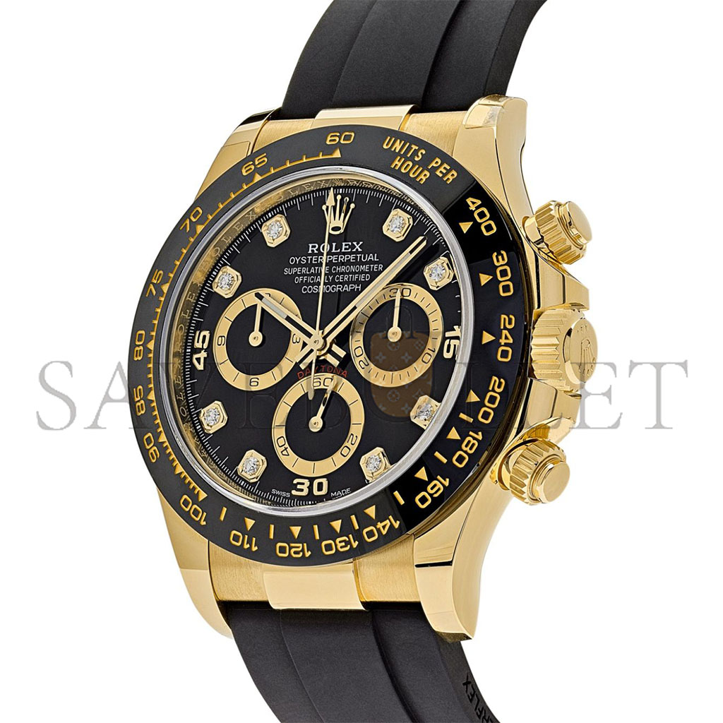 RO*EX DAYTONA 40MM WATCH DIAMOND-ENCRUSTED BLACK DIAL WATCH 116518LN