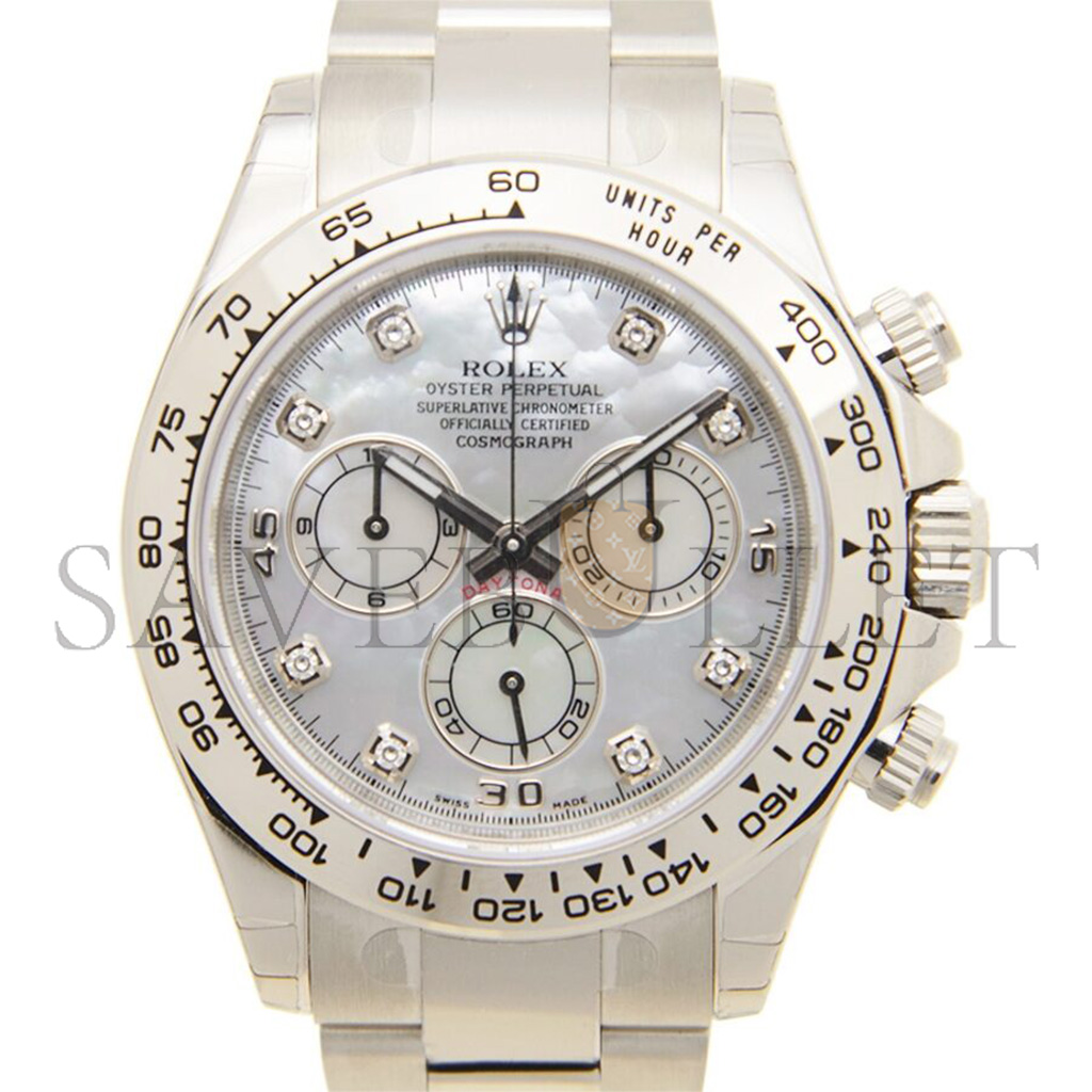 RO*EX DAYTONA WHITE GOLD DIAL WATCH 116509