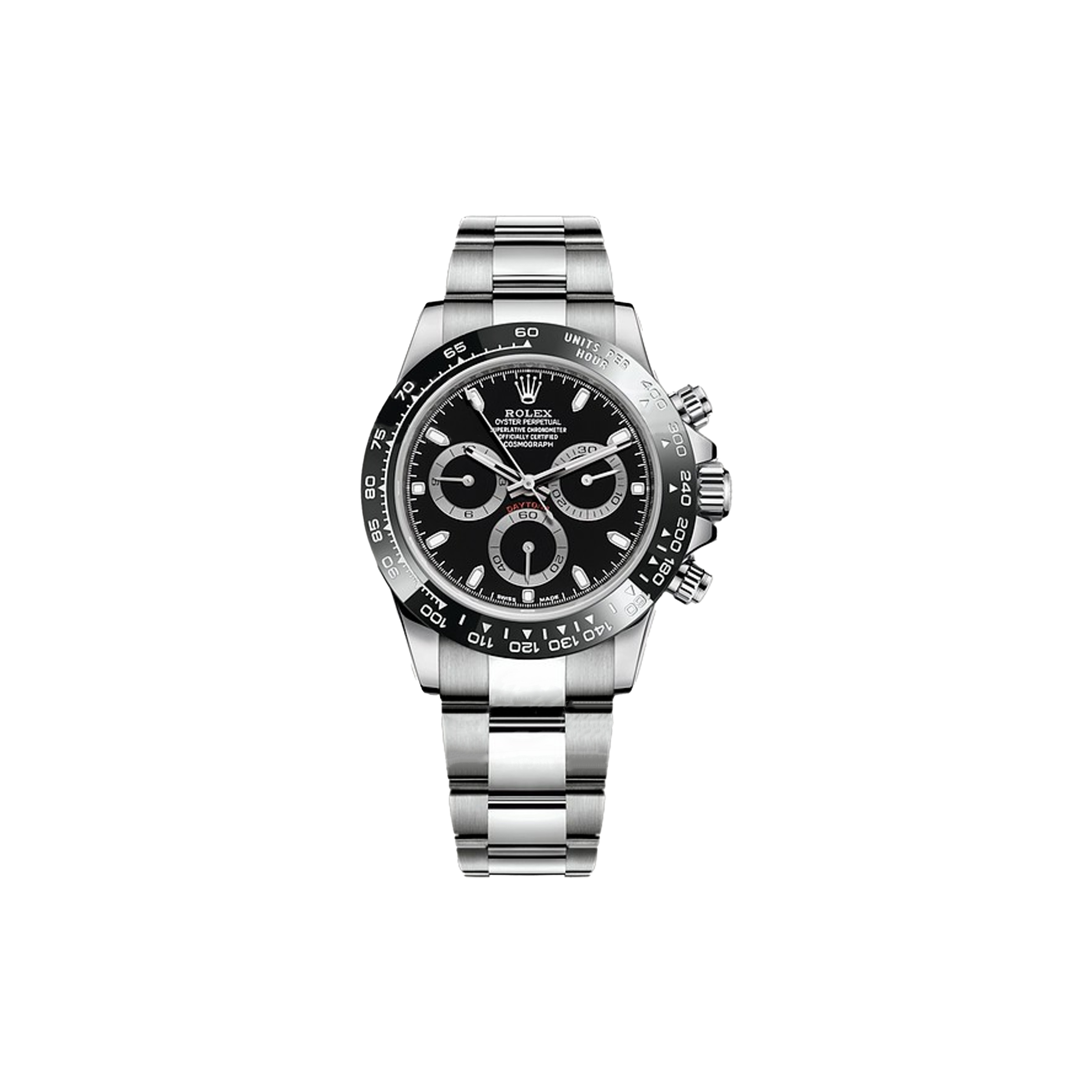 RO*EX DAYTONA BLACK DIAL 40MM WATCH 116500LN