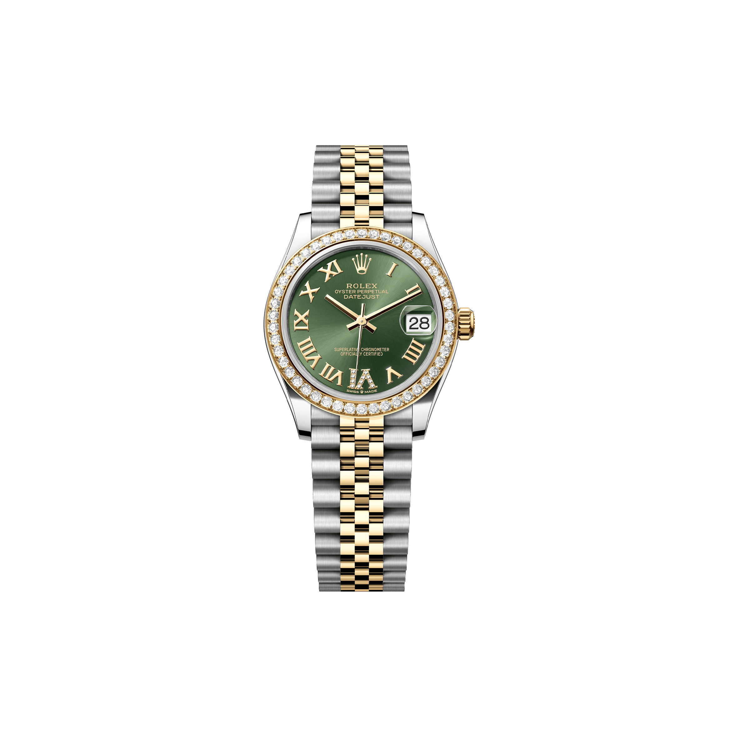 RO*EX DATEJUST 31 OYSTER, 31 MM, OYSTERSTEEL, YELLOW GOLD AND DIAMONDS WATCH 278383RBR
