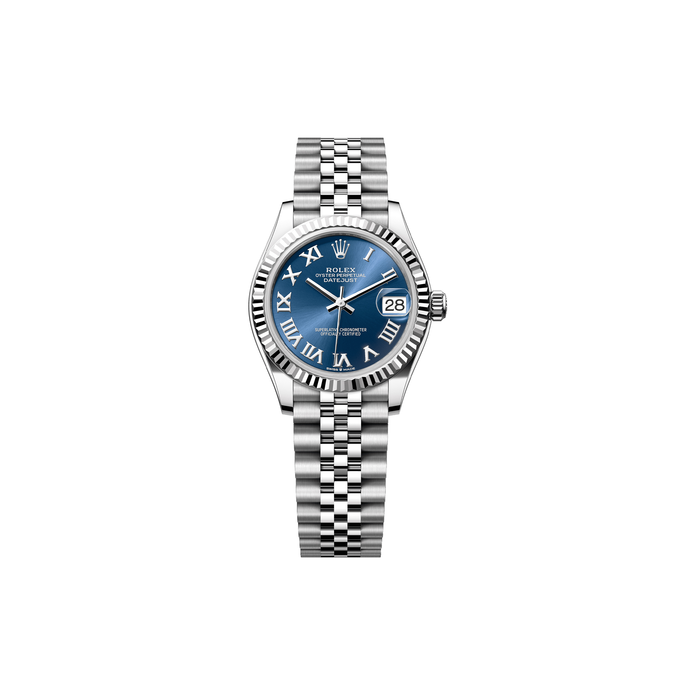 RO*EX DATEJUST 31 OYSTER, 31 MM, OYSTERSTEEL AND WHITE GOLD WATCH 278274