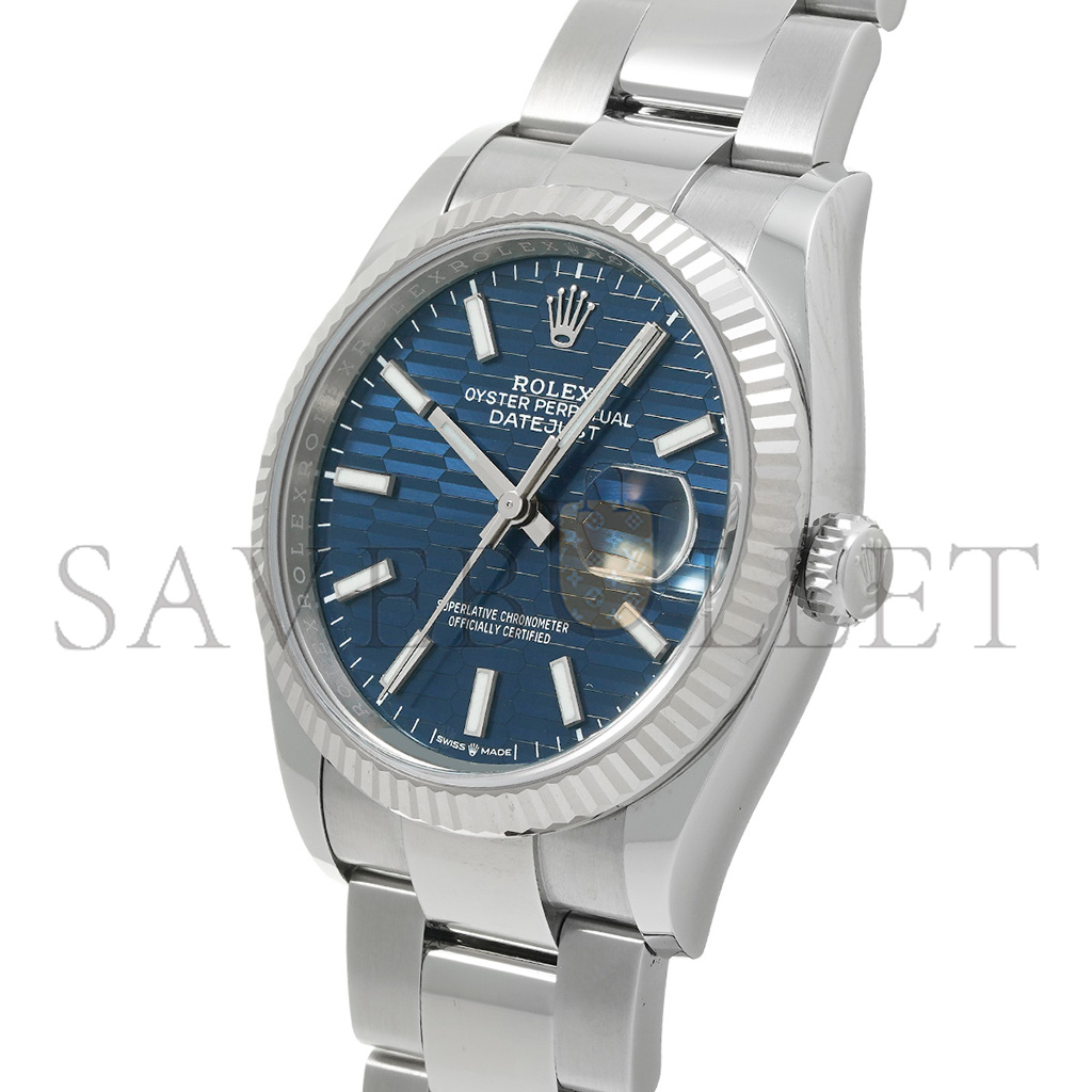 RO*EX DATEJUST BLUE FLUTED PATTERN DIAL 36MM WATCH 126234-0049