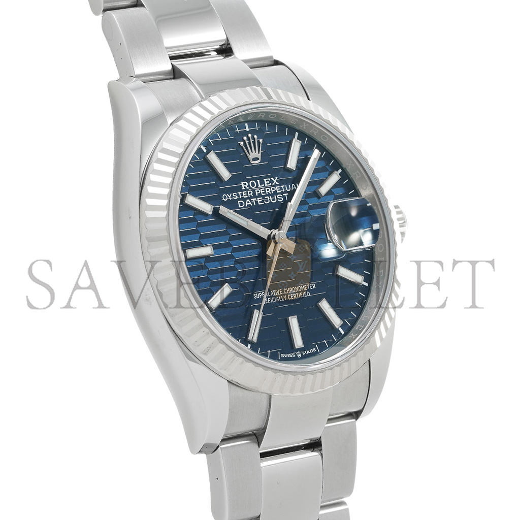 RO*EX DATEJUST BLUE FLUTED PATTERN DIAL 36MM WATCH 126234-0049