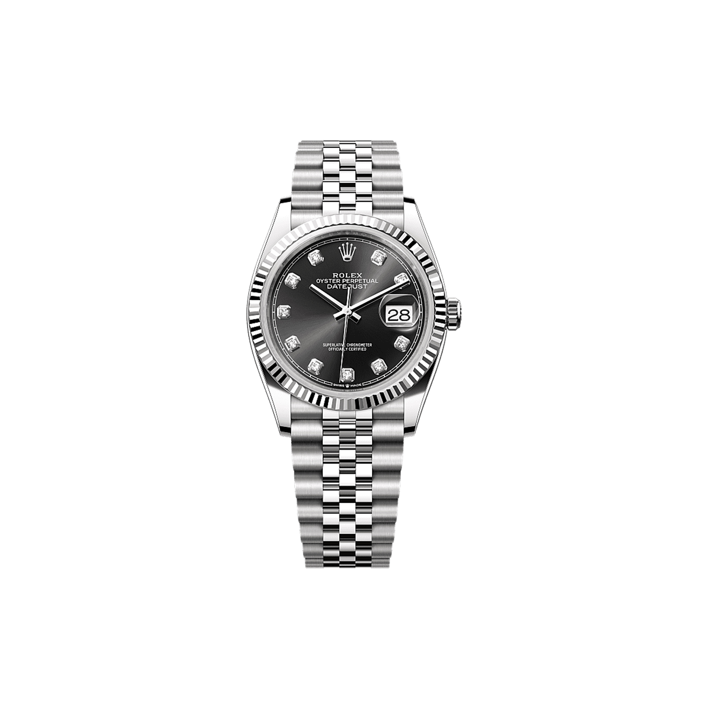 RO*EX DATEJUST 36 OYSTER, 36 MM, OYSTERSTEEL AND WHITE GOLD WATCH 126234-0027