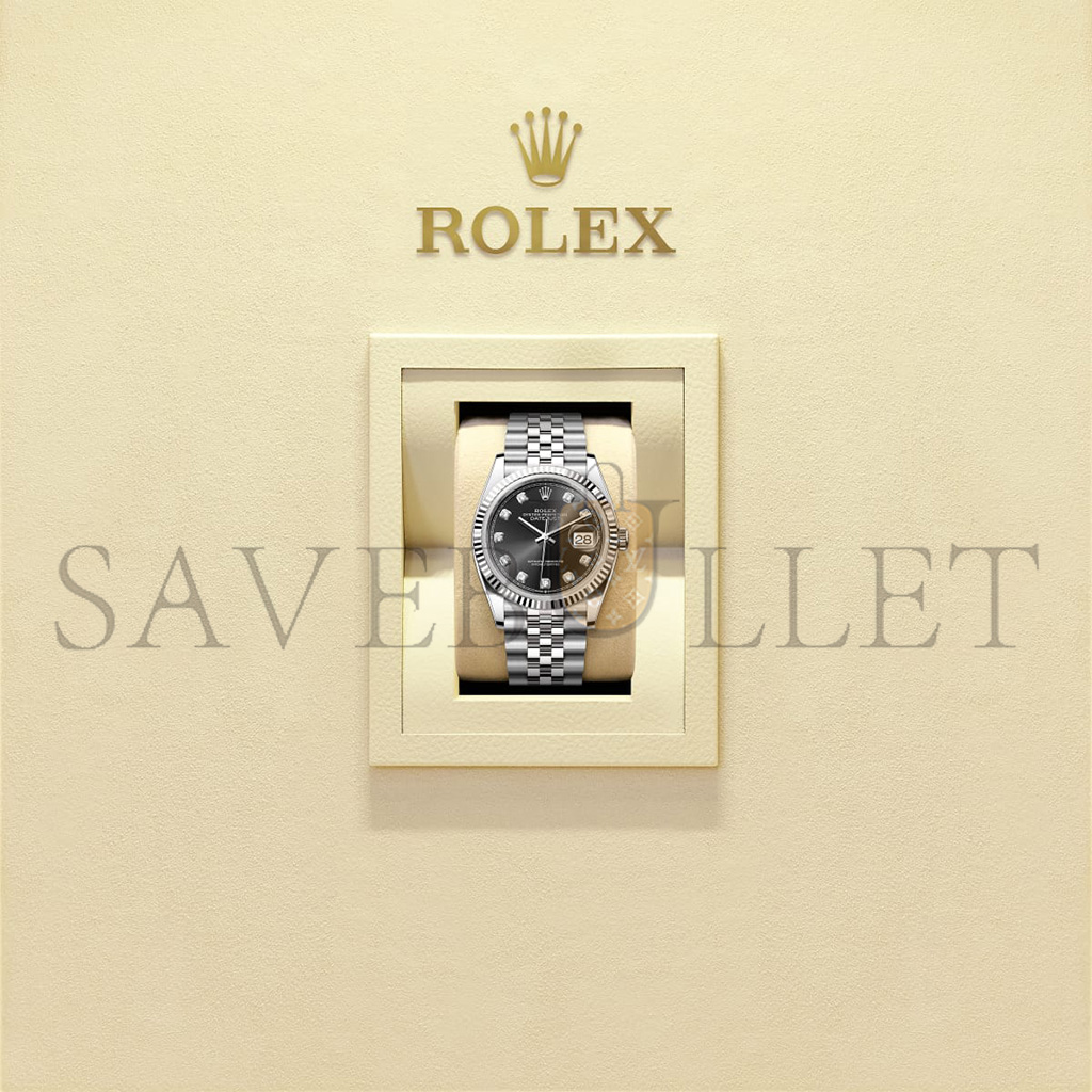RO*EX DATEJUST 36 OYSTER, 36 MM, OYSTERSTEEL AND WHITE GOLD WATCH 126234-0027