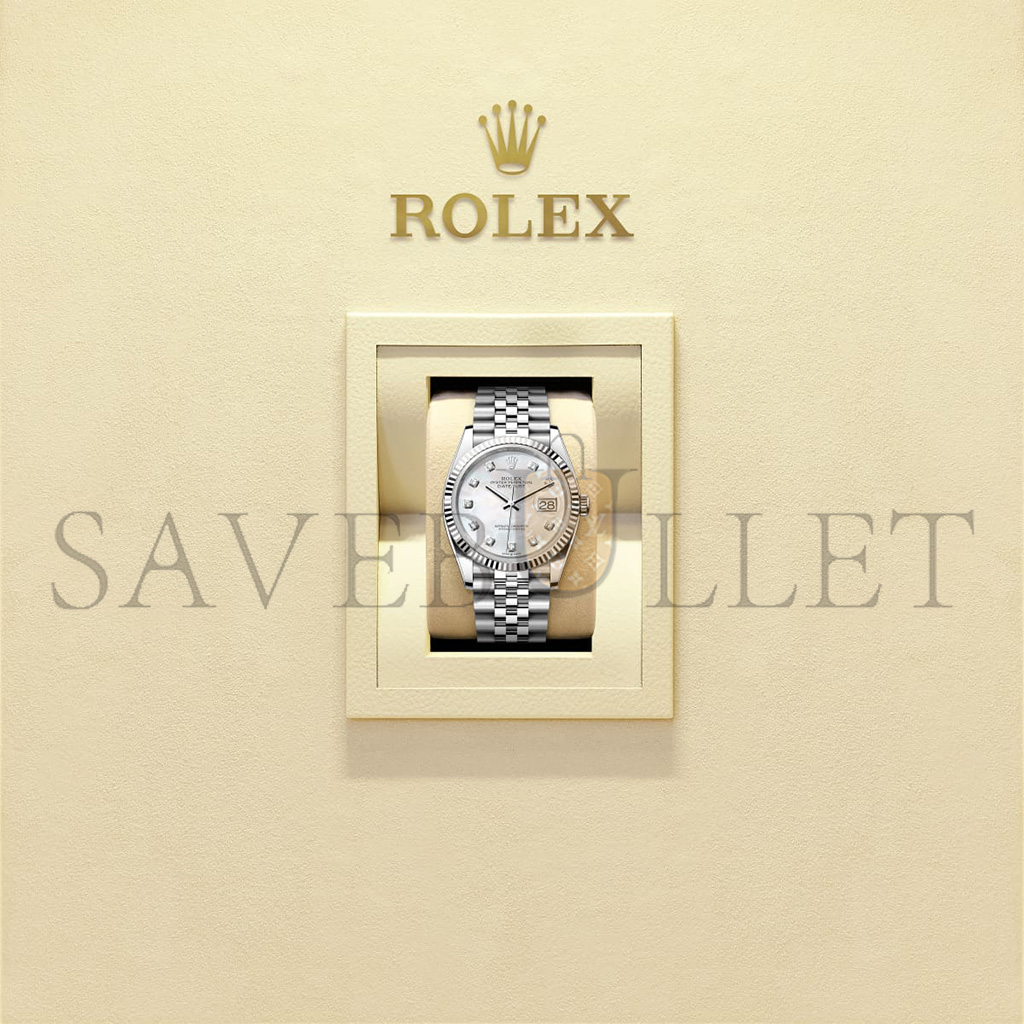 RO*EX DATEJUST 36 OYSTER, 36 MM, OYSTERSTEEL AND WHITE GOLD WATCH 126234-0019