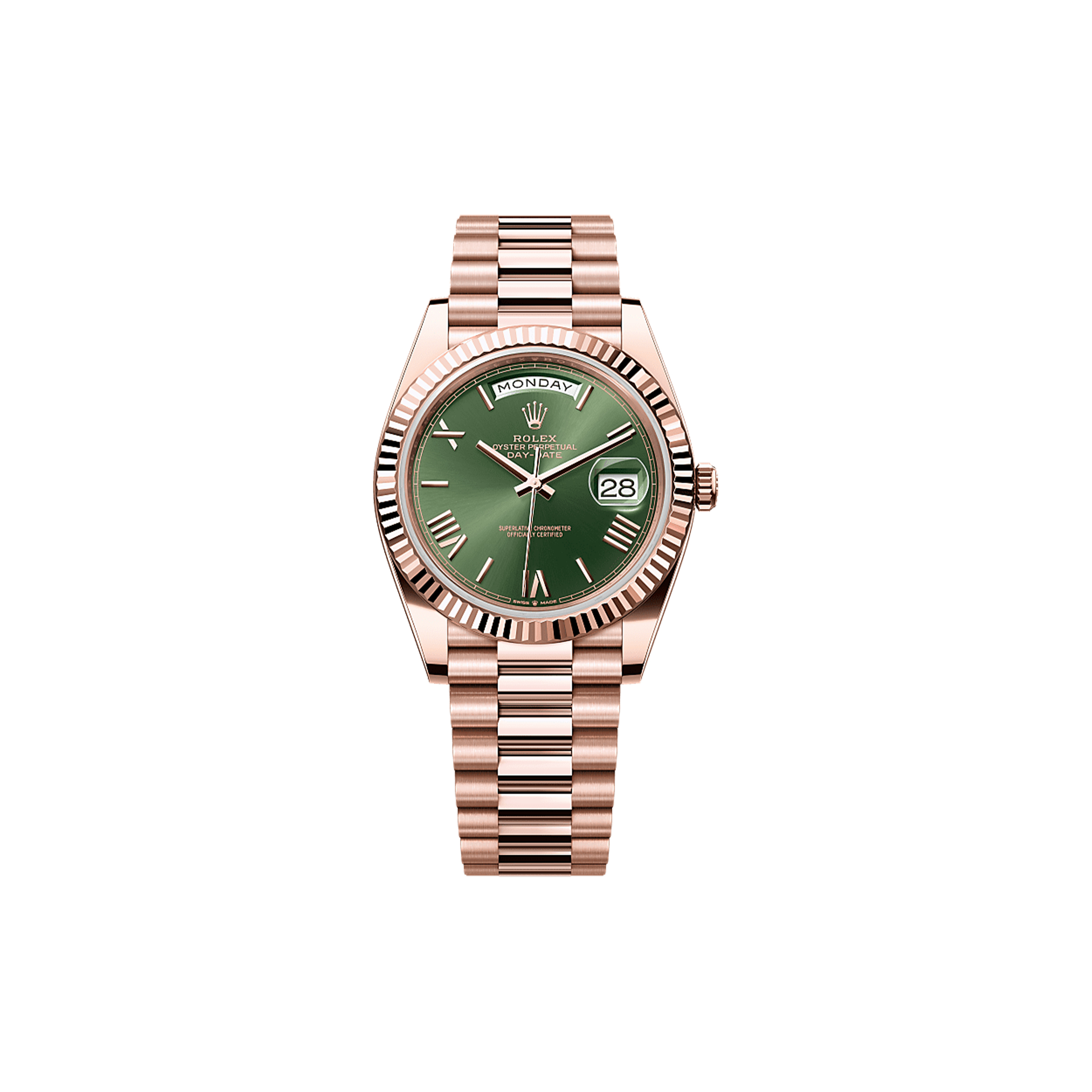RO*EX DAY-DATE 40 OYSTER, 40 MM, EVEROSE GOLD WATCH 228235-0025