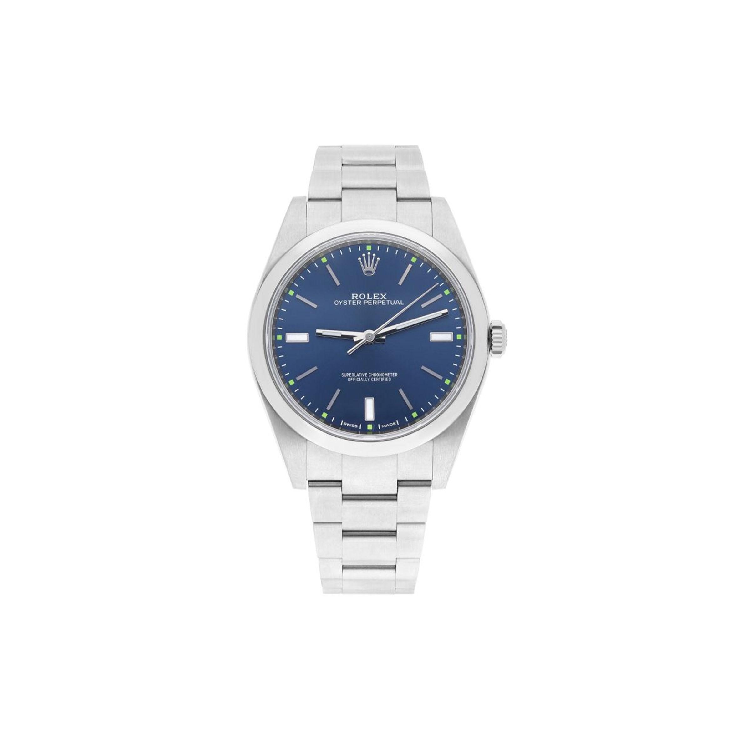 RO*EX OYSTER PERPETUAL BLUE DIAL STAINLESS STEEL 39MM 114300-0003