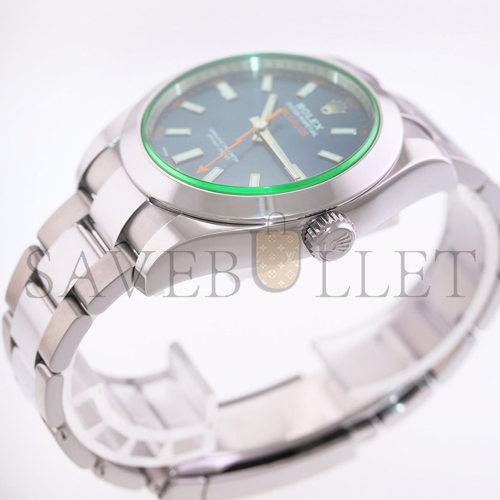 RO*EX OYSTER PERPETUAL MILGAUSS BLUE DIAL WATCH 116400GV