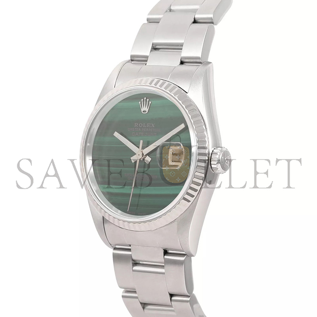RO*EX DATEJUST GREEN MALACHITE DIAL WATCH 69178