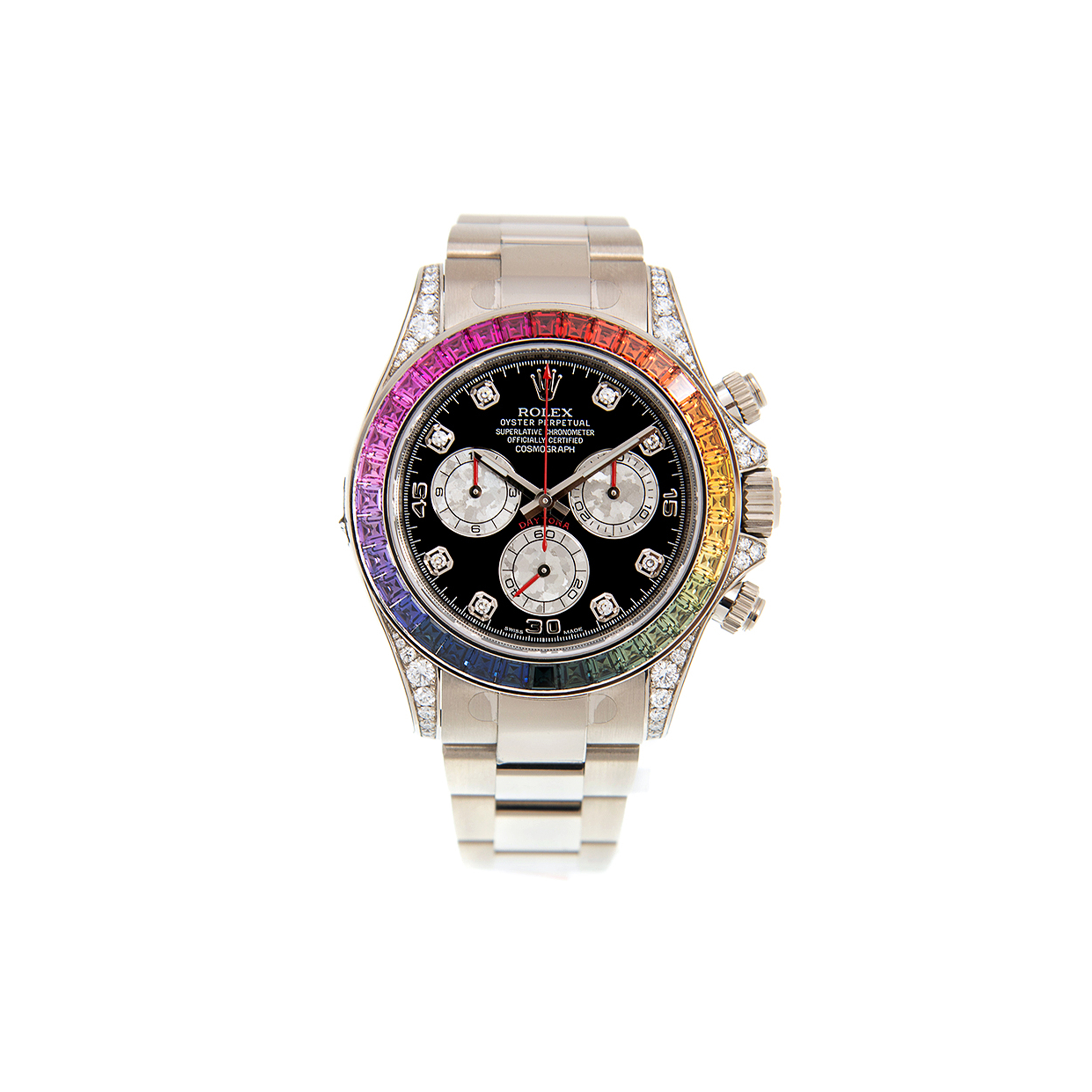 RO*EX DAYTONA RAINBOW SAPPHIRE 18K WHITE GOLD WATCH 116599RBOW-0003