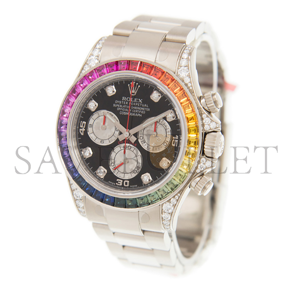 RO*EX DAYTONA RAINBOW SAPPHIRE 18K WHITE GOLD WATCH 116599RBOW-0003