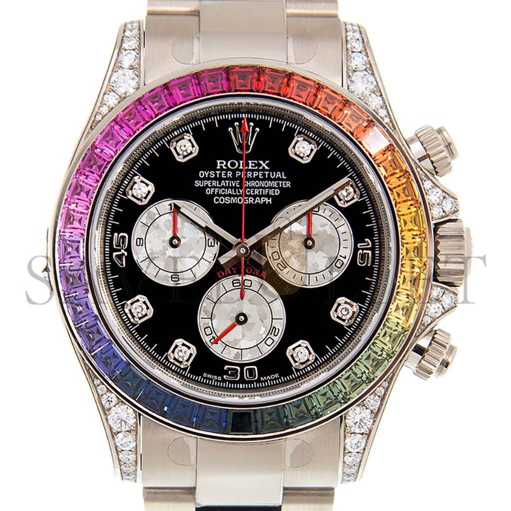 RO*EX DAYTONA RAINBOW SAPPHIRE 18K WHITE GOLD WATCH 116599RBOW-0003