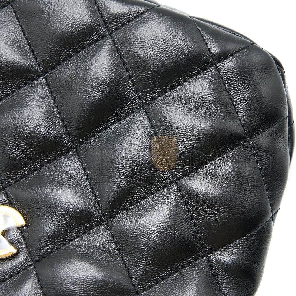 Ch*el master hobo shoulder bag lambskin black (24*17.5*6cm)