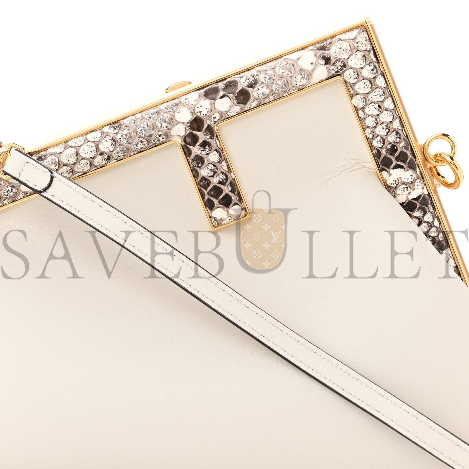 F**di shiny nappa snakeskin small F**di first white roccia (26*18*9.5cm)