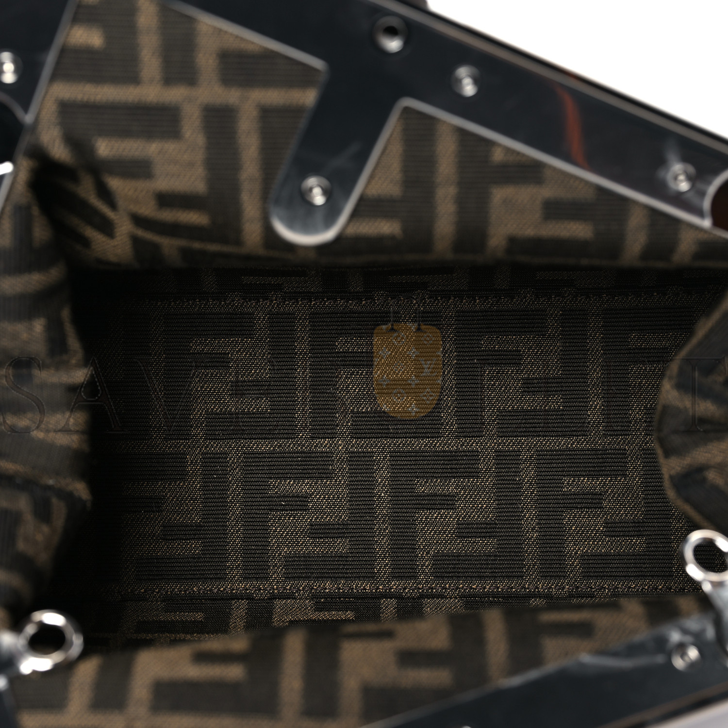 F**di shiny nappa snakeskin small F**di first anthracite asfalto (26*18*9.5cm)