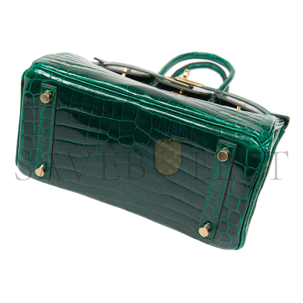 H**mes master birkin 25 emedal top handle bag bagbk256qscrocogpn (25*20*13cm)