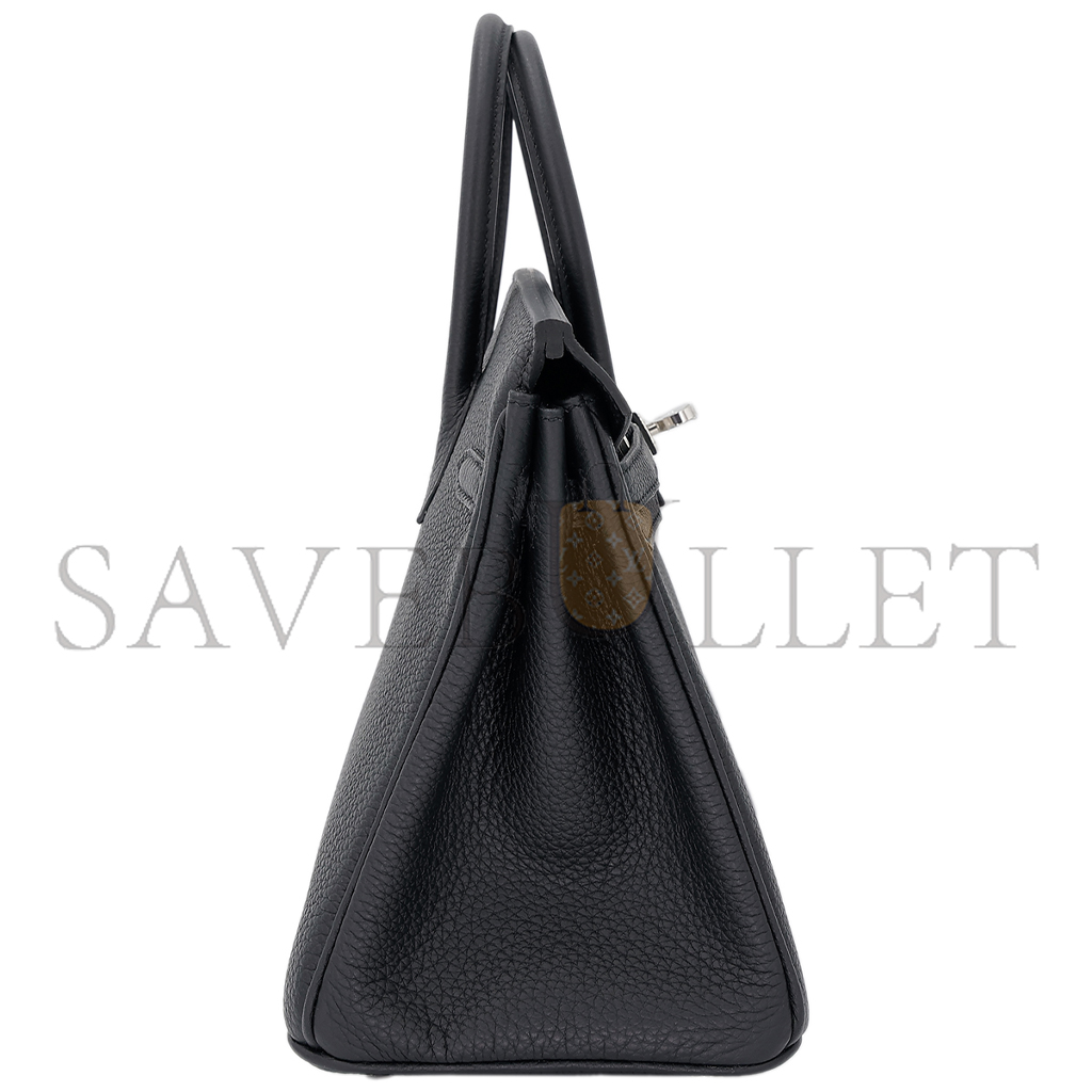 H**mes master birkin 25 noir black togo calfskin silver buckle bag 10089040 (25*20*13cm)